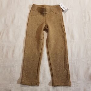 Carter's girls size 2T gold sparkly pull on pants holiday wear